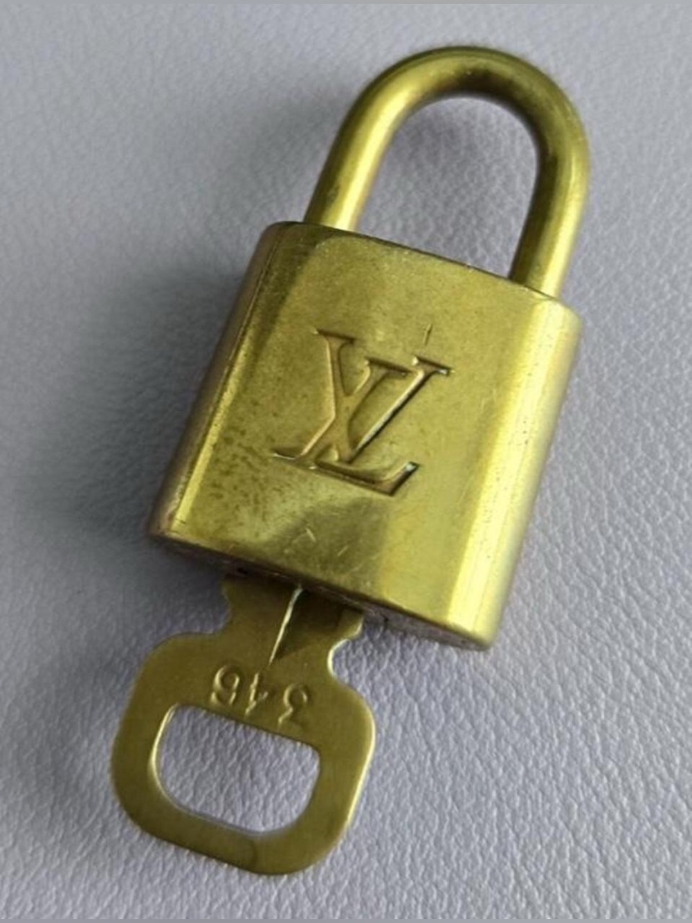 Louis Vuitton Gold-tone LV Padlock and Key #346